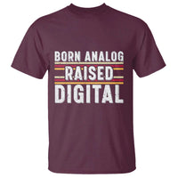 Born Analog Raised Digital T Shirt Vintage Sunset Retro Tech Graphic