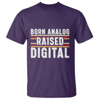 Born Analog Raised Digital T Shirt Vintage Sunset Retro Tech Graphic