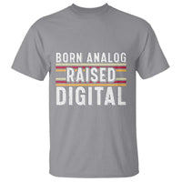 Born Analog Raised Digital T Shirt Vintage Sunset Retro Tech Graphic