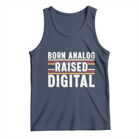 Born Analog Raised Digital Tank Top Vintage Sunset Retro Tech Graphic