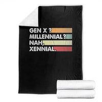 Gen X Millennial Nah Xennial Throw Blanket Retro Sunset Striped Typography Graphic