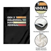 Gen X Millennial Nah Xennial Garden Flag Retro Sunset Striped Typography Graphic