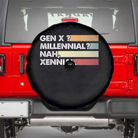 Gen X Millennial Nah Xennial Spare Tire Cover Retro Sunset Striped Typography Graphic