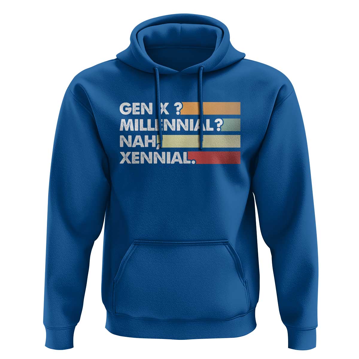 Gen X Millennial Nah Xennial Hoodie Retro Sunset Striped Typography Graphic