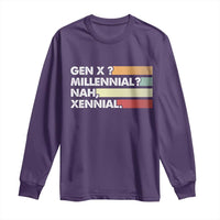 Gen X Millennial Nah Xennial Long Sleeve Shirt Retro Sunset Striped Typography Graphic