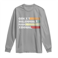 Gen X Millennial Nah Xennial Long Sleeve Shirt Retro Sunset Striped Typography Graphic