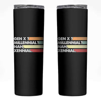 Gen X Millennial Nah Xennial Skinny Tumbler Retro Sunset Striped Typography Graphic