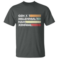 Gen X Millennial Nah Xennial T Shirt Retro Sunset Striped Typography Graphic