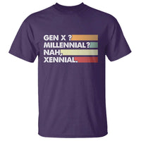 Gen X Millennial Nah Xennial T Shirt Retro Sunset Striped Typography Graphic