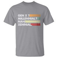 Gen X Millennial Nah Xennial T Shirt Retro Sunset Striped Typography Graphic
