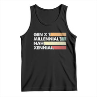 Gen X Millennial Nah Xennial Tank Top Retro Sunset Striped Typography Graphic