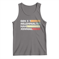 Gen X Millennial Nah Xennial Tank Top Retro Sunset Striped Typography Graphic