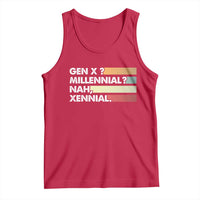 Gen X Millennial Nah Xennial Tank Top Retro Sunset Striped Typography Graphic