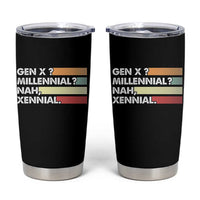 Gen X Millennial Nah Xennial Tumbler Cup Retro Sunset Striped Typography Graphic