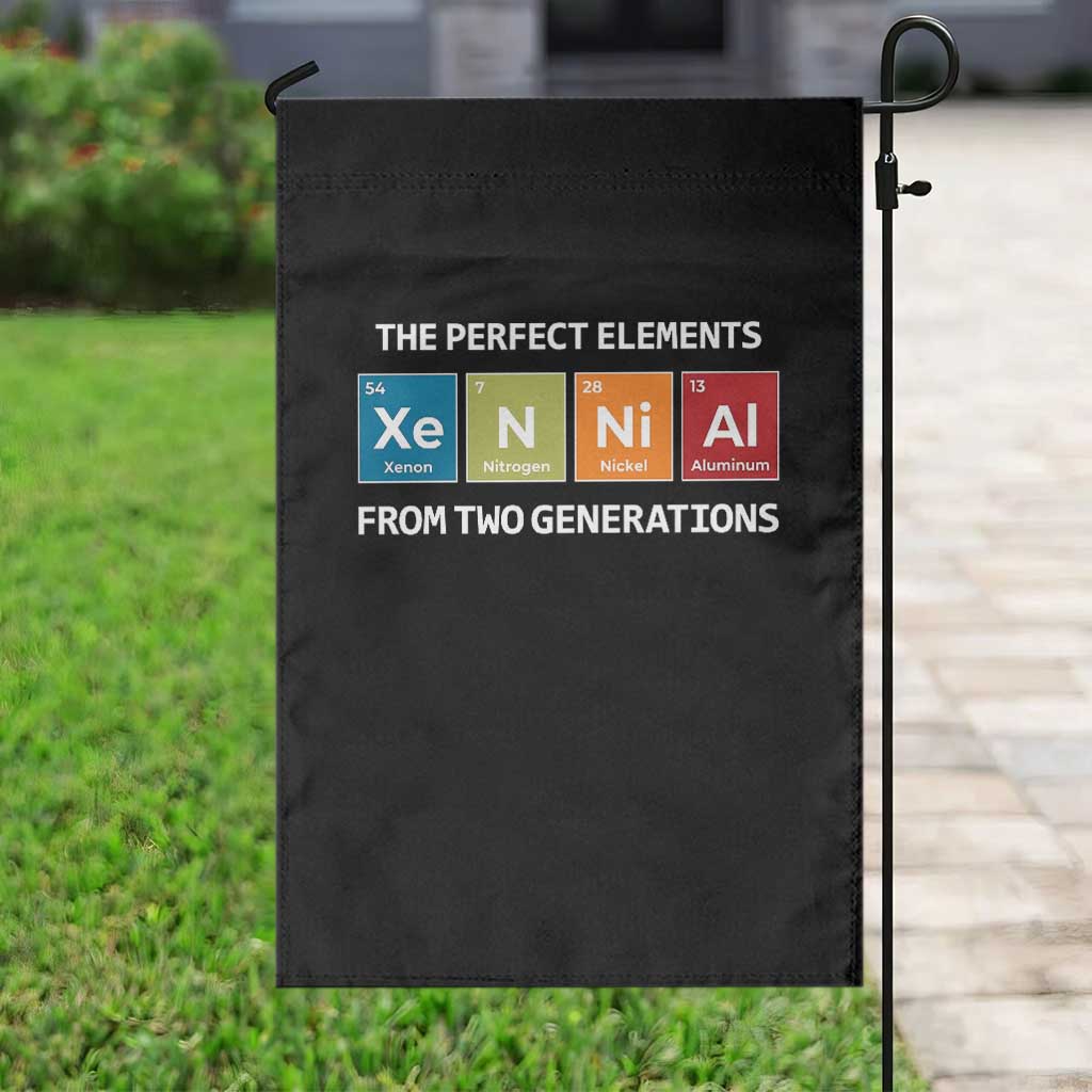 Xennial The Perfect Elements From Two Generations Garden Flag Periodic Table Science Graphic