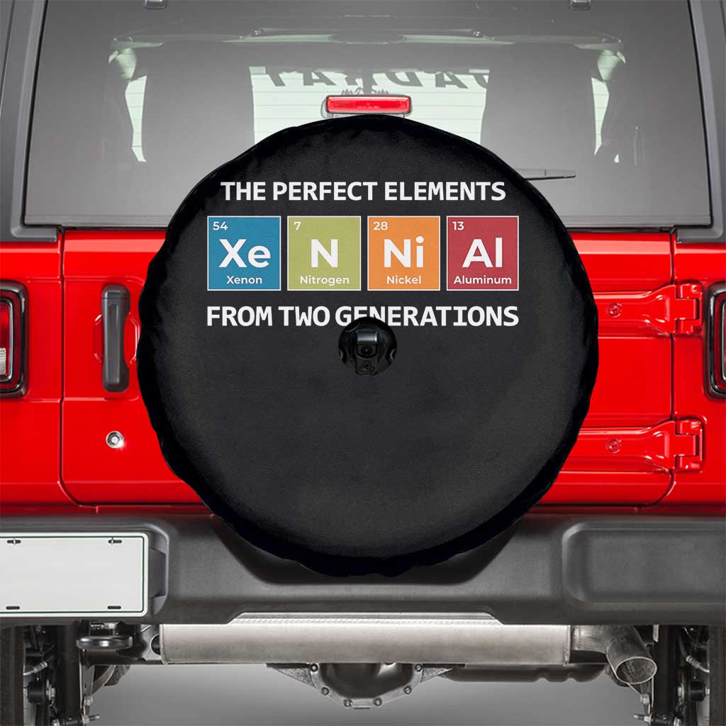 Xennial The Perfect Elements From Two Generations Spare Tire Cover Periodic Table Science Graphic
