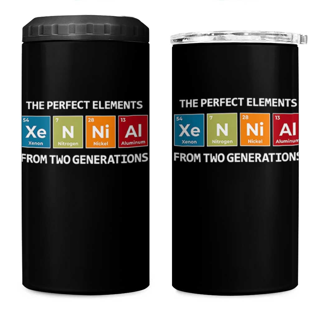 Xennial The Perfect Elements From Two Generations 4 in 1 Can Cooler Tumbler Periodic Table Science Graphic