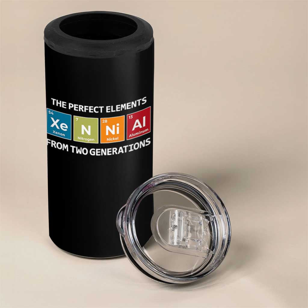 Xennial The Perfect Elements From Two Generations 4 in 1 Can Cooler Tumbler Periodic Table Science Graphic
