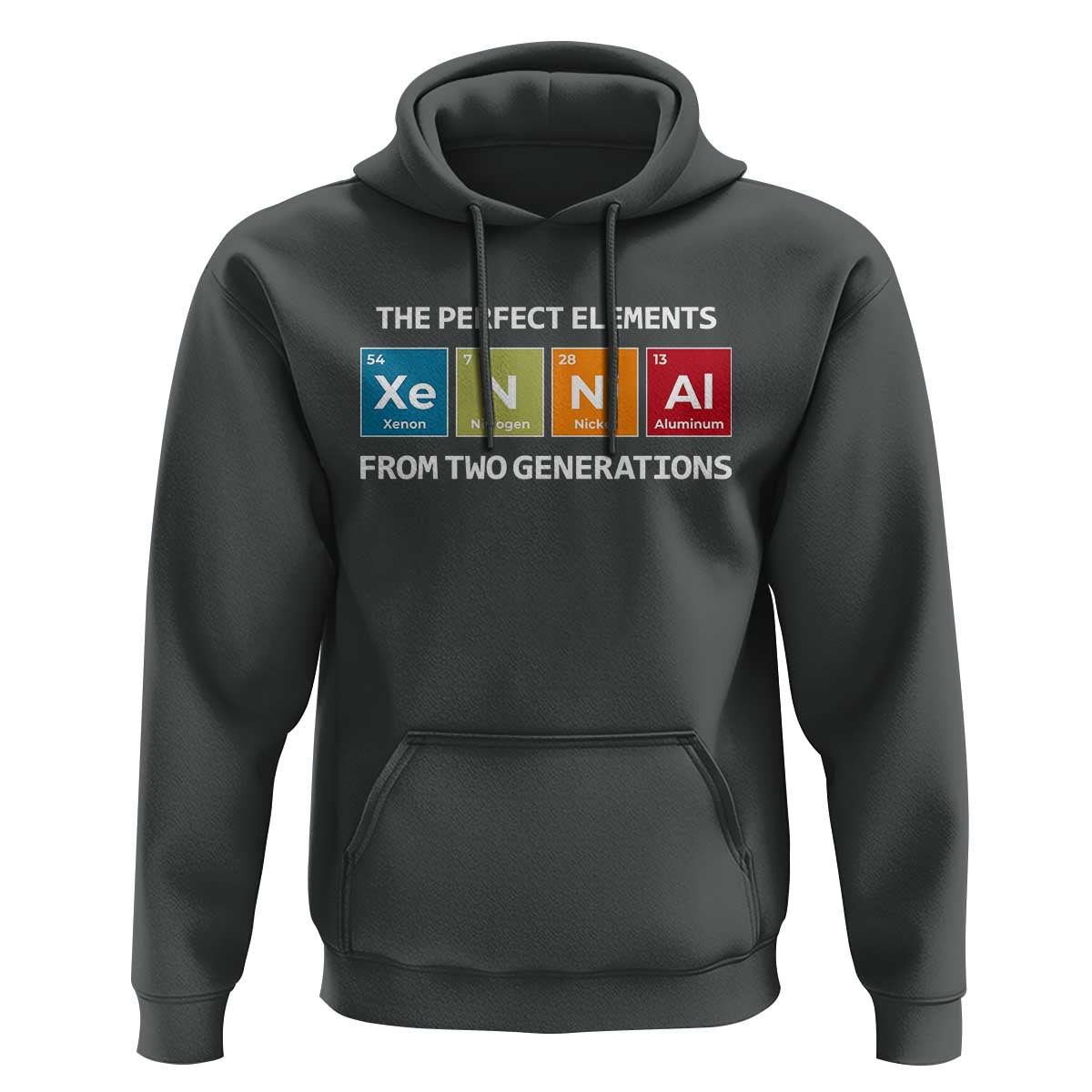 Xennial The Perfect Elements From Two Generations Hoodie Periodic Table Science Graphic