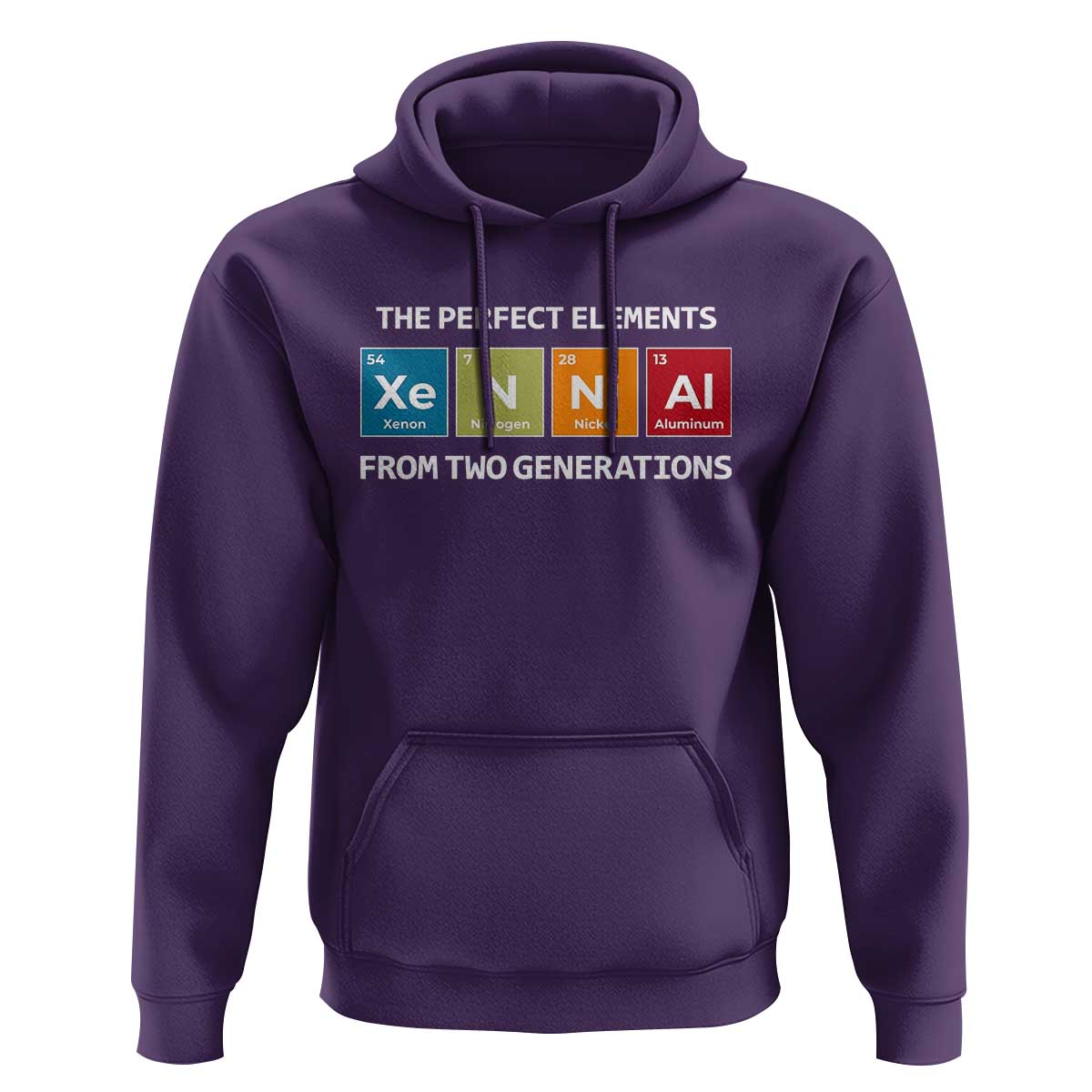 Xennial The Perfect Elements From Two Generations Hoodie Periodic Table Science Graphic
