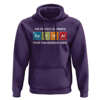 Xennial The Perfect Elements From Two Generations Hoodie Periodic Table Science Graphic