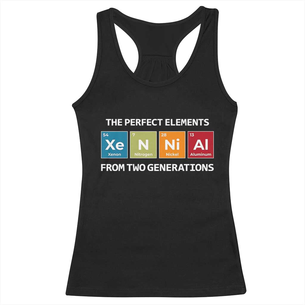 Xennial The Perfect Elements From Two Generations Racerback Tank Top Periodic Table Science Graphic
