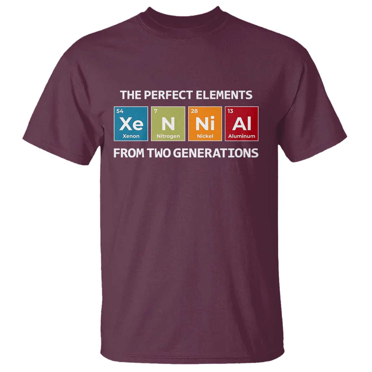 Xennial The Perfect Elements From Two Generations T Shirt Periodic Table Science Graphic