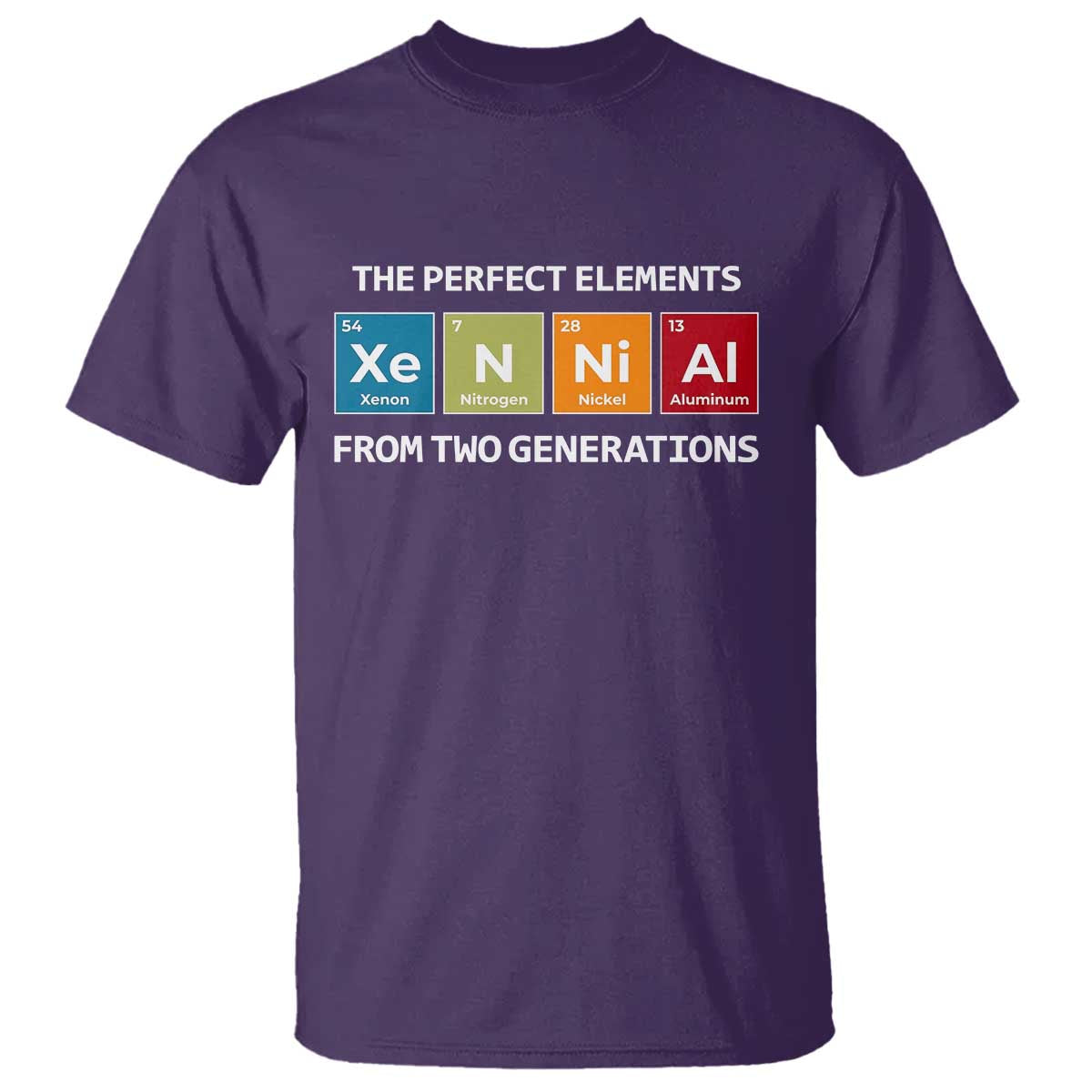 Xennial The Perfect Elements From Two Generations T Shirt Periodic Table Science Graphic