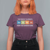 Xennial The Perfect Elements From Two Generations T Shirt For Women Periodic Table Science Graphic