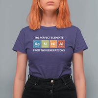 Xennial The Perfect Elements From Two Generations T Shirt For Women Periodic Table Science Graphic