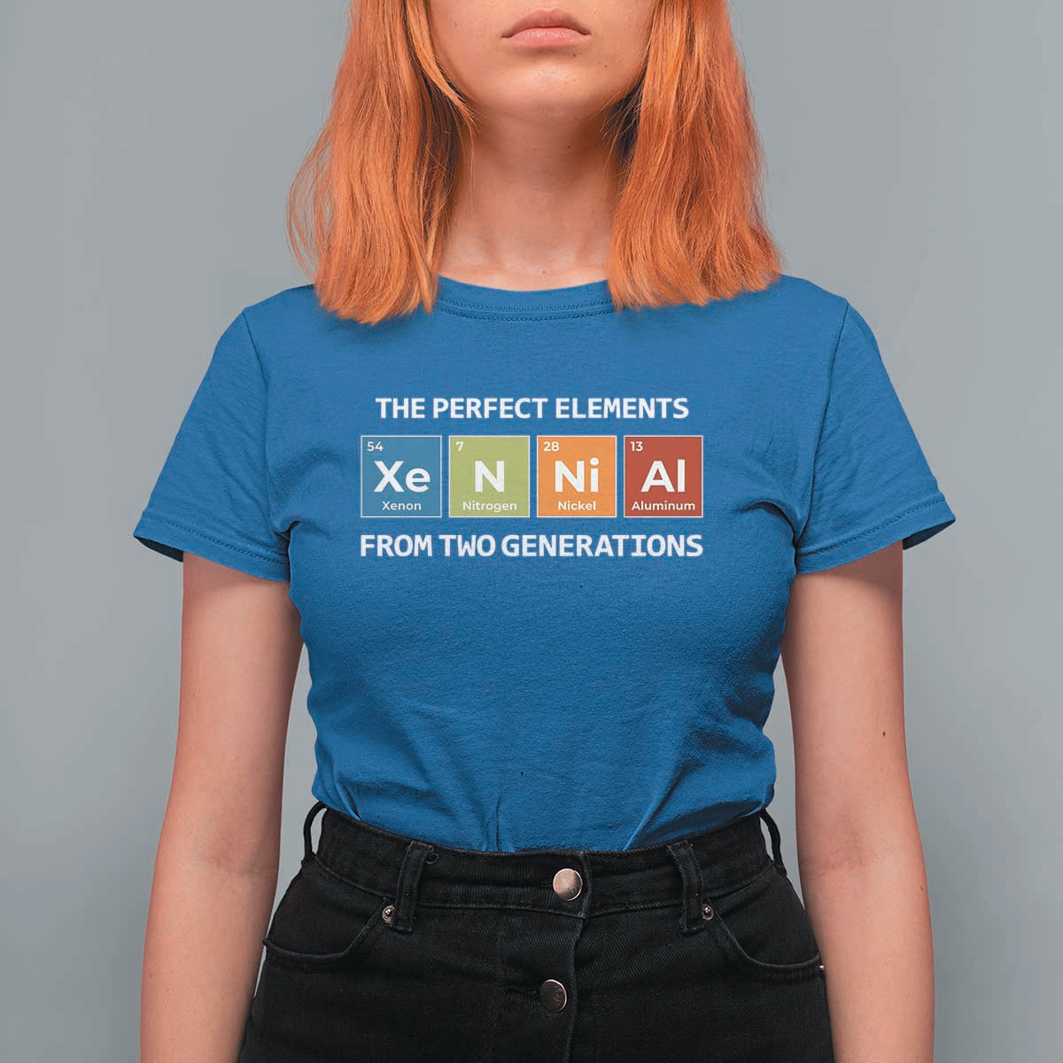 Xennial The Perfect Elements From Two Generations T Shirt For Women Periodic Table Science Graphic