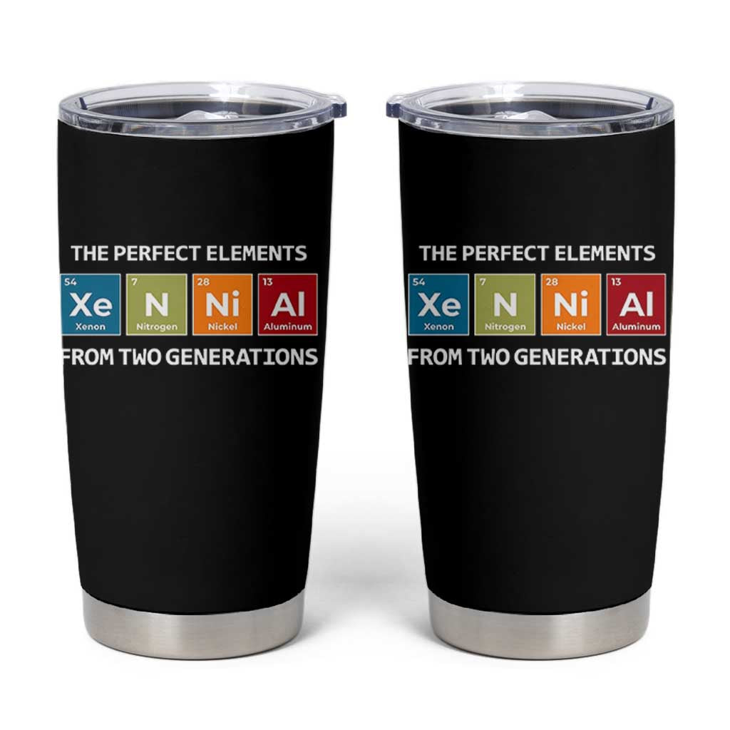 Xennial The Perfect Elements From Two Generations Tumbler Cup Periodic Table Science Graphic