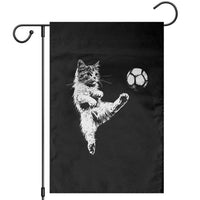 Vintage Sketch Soccer Cat Graphic Garden Flag Kitten Kicking Football Sports Lover