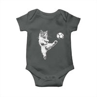 Vintage Sketch Soccer Cat Graphic Baby Onesie Kitten Kicking Football Sports Lover