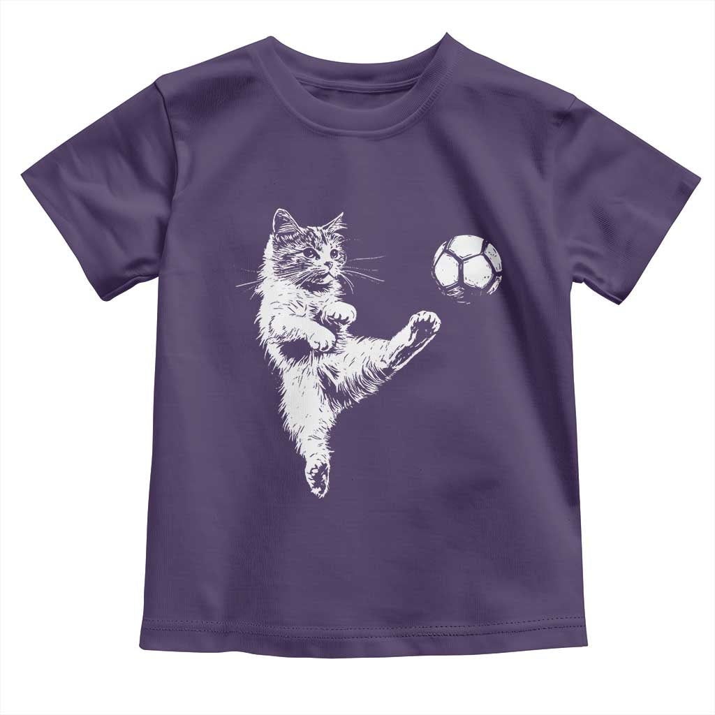 Vintage Sketch Soccer Cat Graphic Toddler T Shirt Kitten Kicking Football Sports Lover