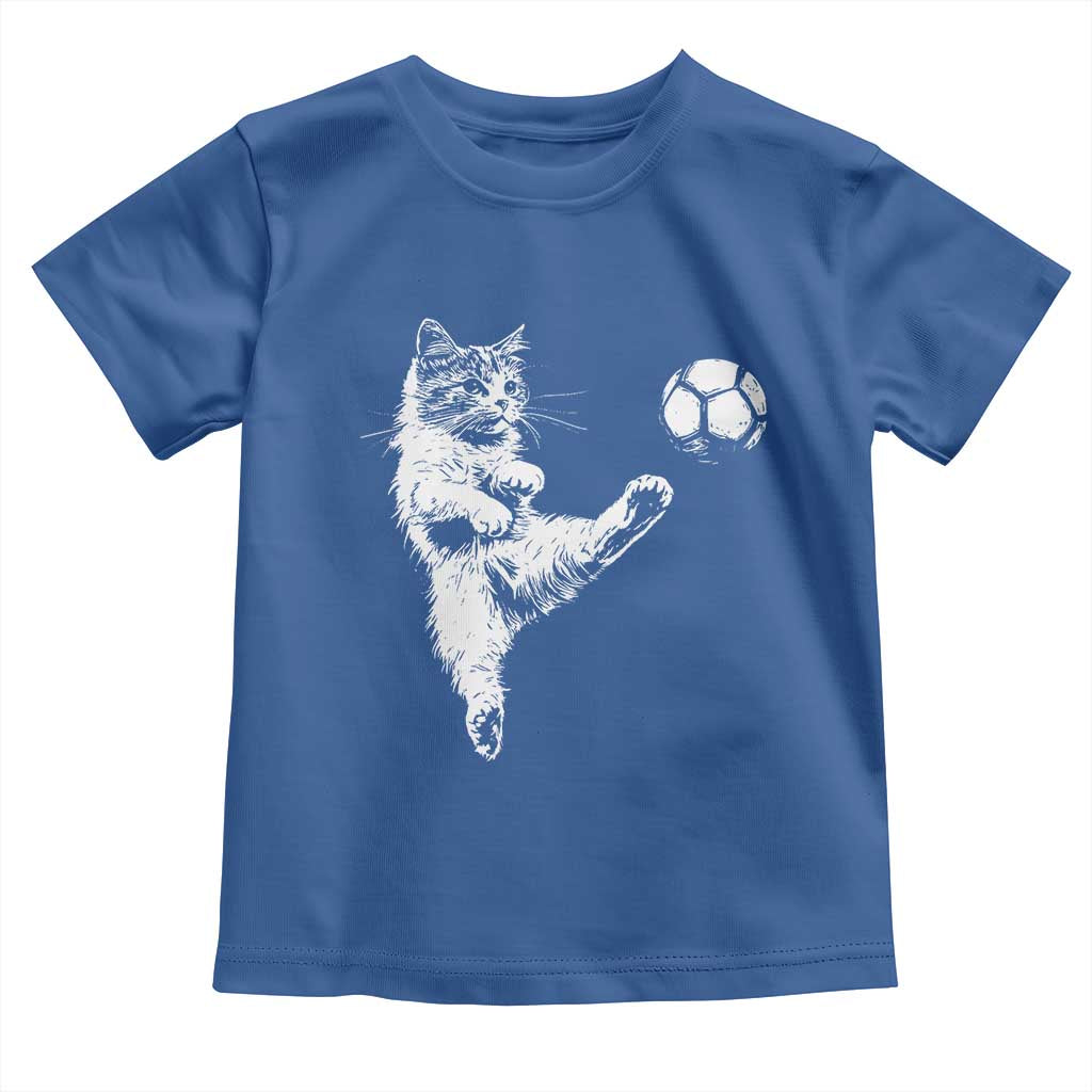 Vintage Sketch Soccer Cat Graphic Toddler T Shirt Kitten Kicking Football Sports Lover
