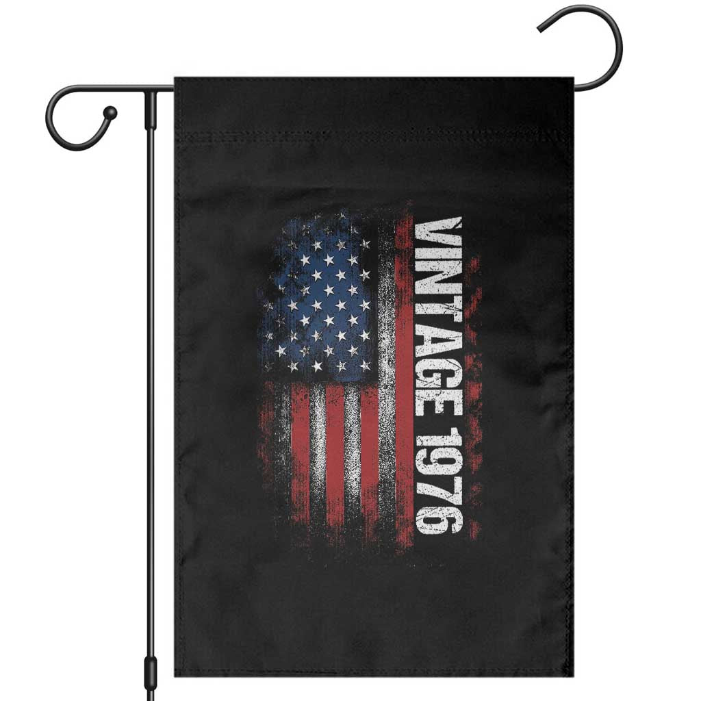 1976 Distressed American Flag Garden Flag Patriotic 50th Birthday Graphic