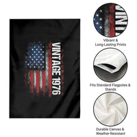 1976 Distressed American Flag Garden Flag Patriotic 50th Birthday Graphic