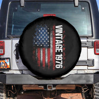 1976 Distressed American Flag Spare Tire Cover Patriotic 50th Birthday Graphic