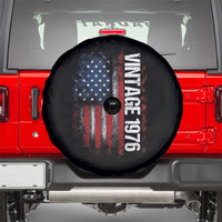 1976 Distressed American Flag Spare Tire Cover Patriotic 50th Birthday Graphic