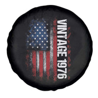 1976 Distressed American Flag Spare Tire Cover Patriotic 50th Birthday Graphic