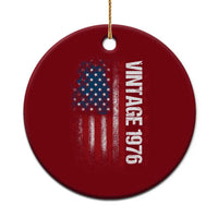 1976 Distressed American Flag Ceramic Ornament Patriotic 50th Birthday Graphic