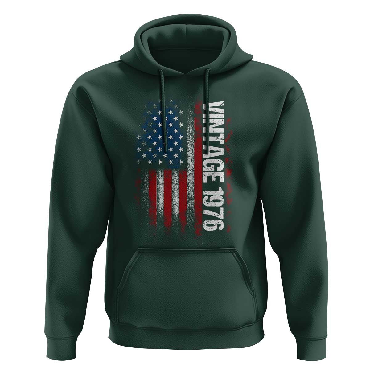 1976 Distressed American Flag Hoodie Patriotic 50th Birthday Graphic