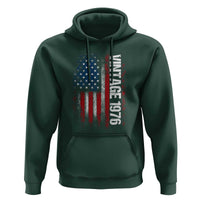 1976 Distressed American Flag Hoodie Patriotic 50th Birthday Graphic