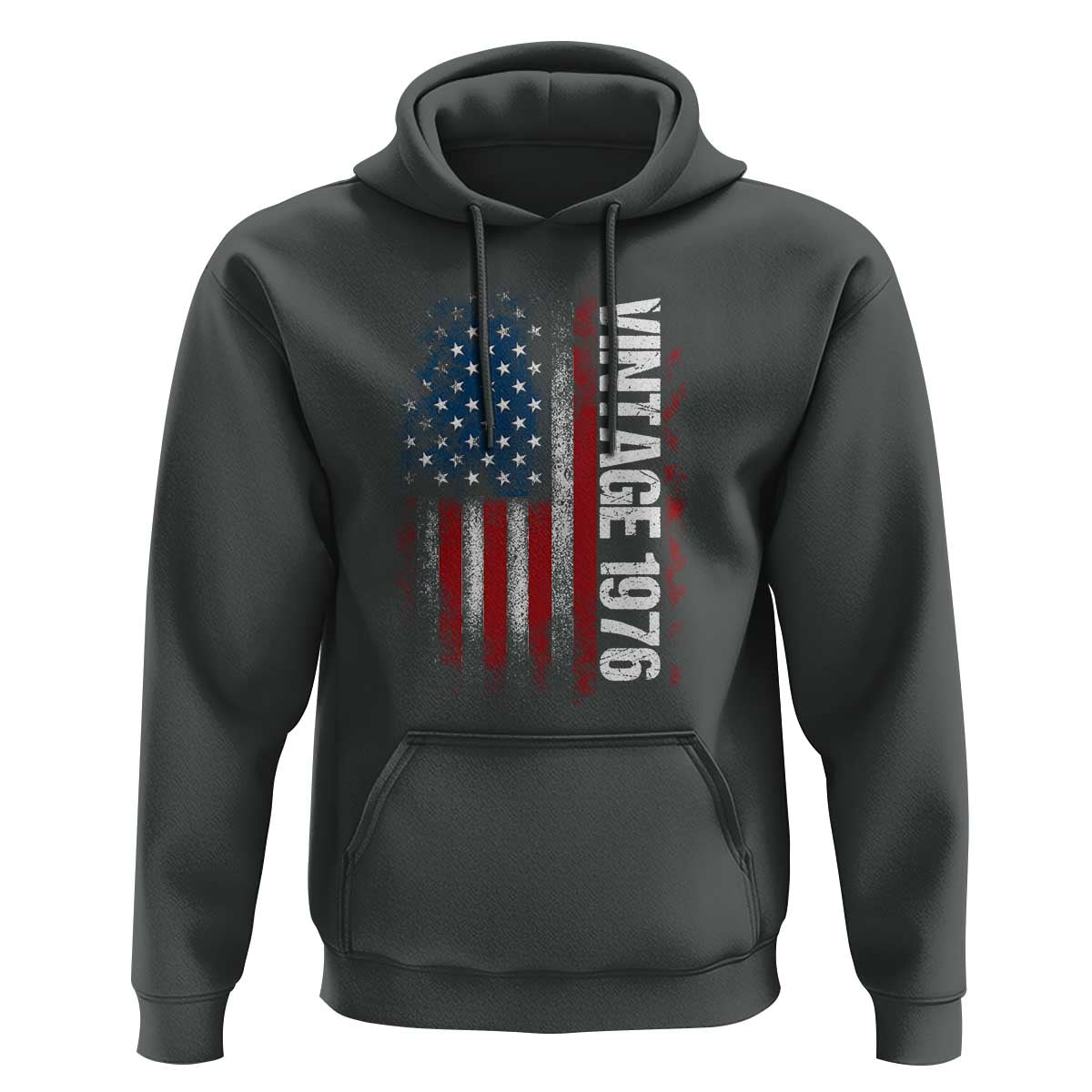 1976 Distressed American Flag Hoodie Patriotic 50th Birthday Graphic