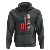 1976 Distressed American Flag Hoodie Patriotic 50th Birthday Graphic