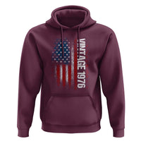 1976 Distressed American Flag Hoodie Patriotic 50th Birthday Graphic