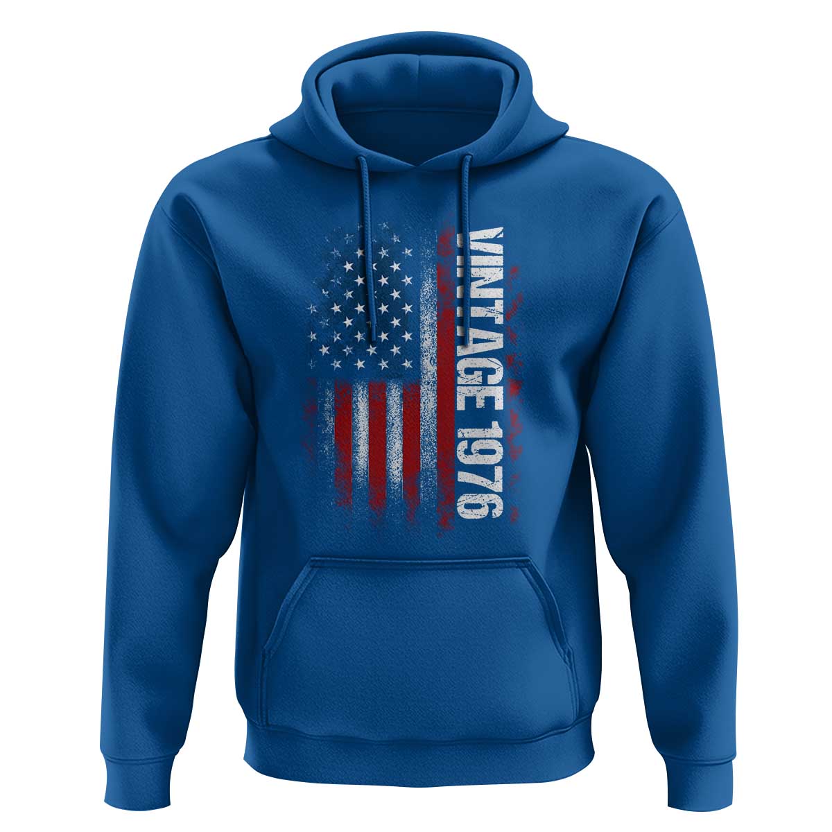 1976 Distressed American Flag Hoodie Patriotic 50th Birthday Graphic