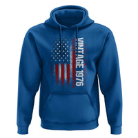 1976 Distressed American Flag Hoodie Patriotic 50th Birthday Graphic