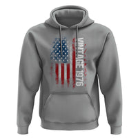 1976 Distressed American Flag Hoodie Patriotic 50th Birthday Graphic